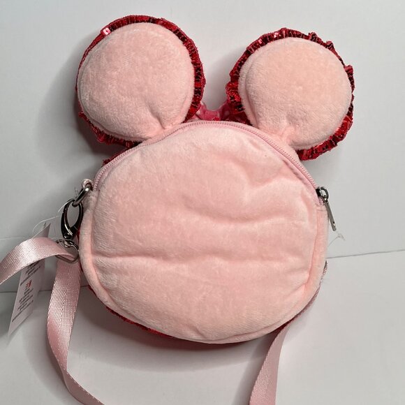 Disney Minnie Mouse Pink Plush Crossbody Bag new with tags - Picture 4 of 6